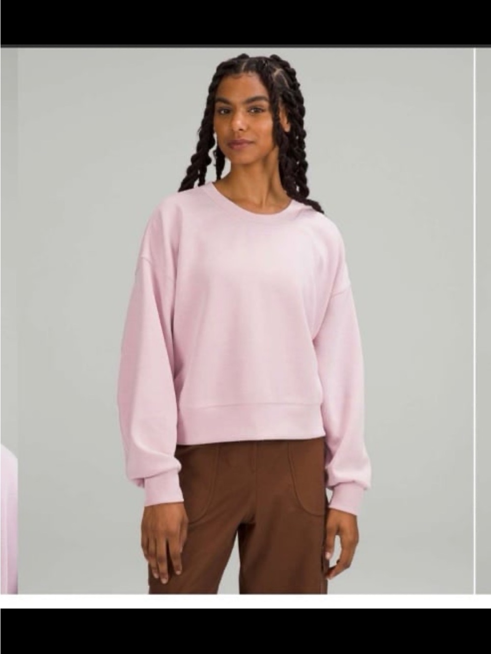 Lululemon softstreme perfectly oversized cropped crew size 2